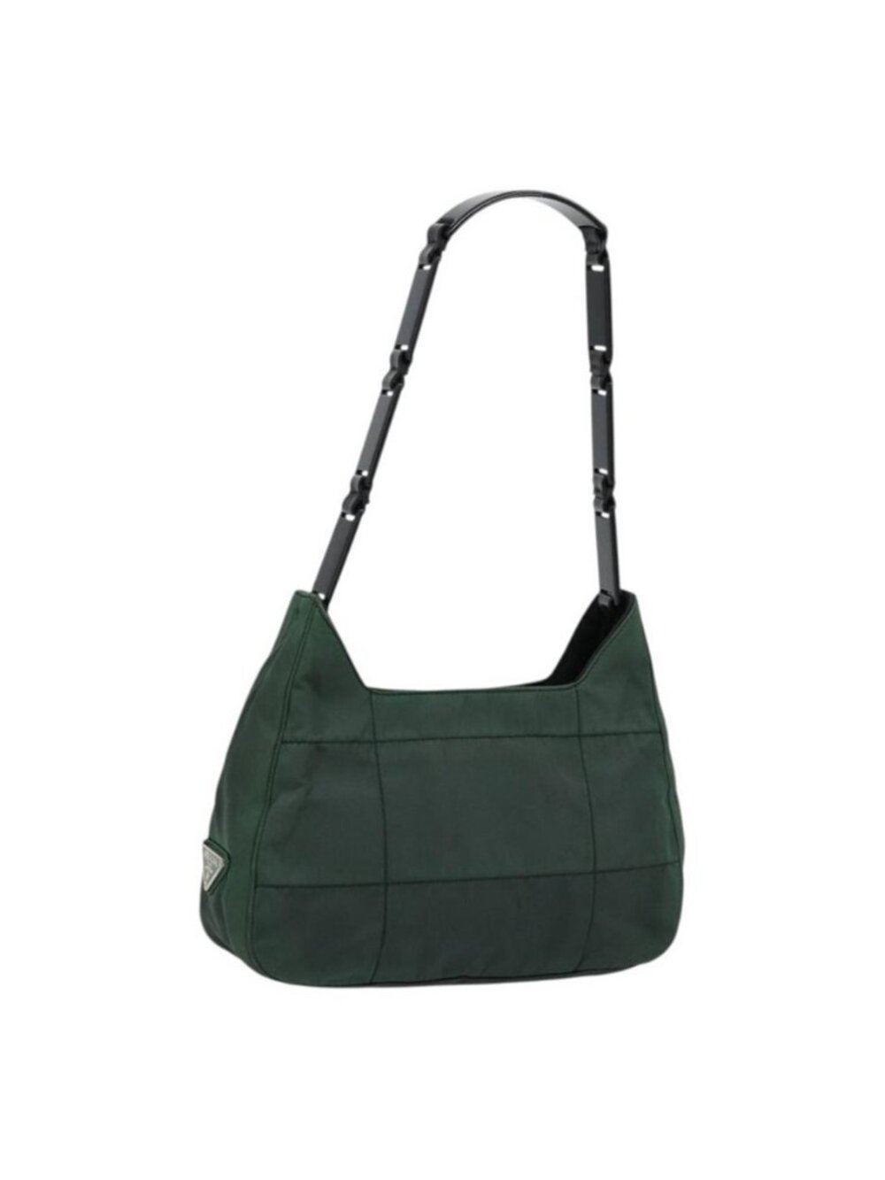 Authentic PRADA Shoulder Bag Nylon Green Silver